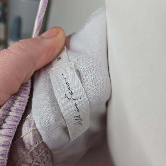 ALL IN FAVOR Gingham Print Sleeveless Smocked Mini Dress Purple & White Size M - Picture 9 of 11